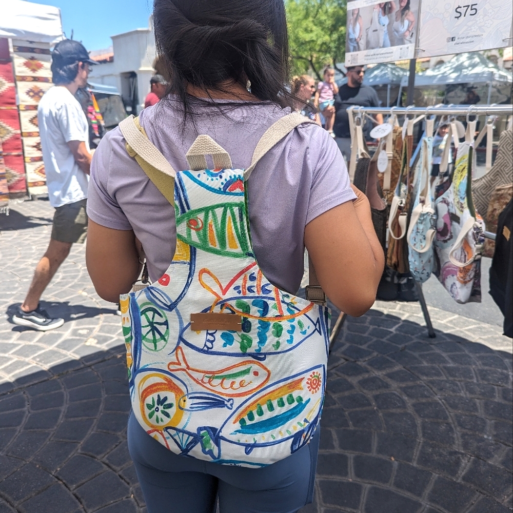 Original 6-in-1 Handmade Convertible Water-Resistant Backpack w/ Inside Pockets